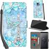 Haninsuze Cover per Samsung Galaxy S9, Torre | Pelle PU Portafoglio, Porta Carte, Magnetica, Libro, Antiurto Custodia