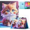 TEDTIKJT Cover per Samsung Galaxy Tab A7 Lite 8,7 (SM-T227 SM-T225 SM-T220) Custodia Pelle PU Flip Protezione Cover a Portafoglio Case con Multi Angolo Supporto Funzione Tablet Cover, Gatto Giallo