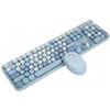 Sxhlseller 2.4 Ghz Tastiera Mouse Kit Wireless, 104 tasti Tastiera e mouse Set Supporto Ergonomia Tastiera desktop da ufficio per computer/PC/laptop (Colore misto blu)