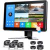 Hikity Kit Telecamera Retromarcia 4K a 4 Canali Monitor 10,1 con IPS BSD DVR IP68 | Kit Telecamera Retromarcia Cablata per Molti Veicoli con Registrazione Ciclica Sorveglianza Parcheggio Visualizzazione Targa