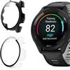 Vanrain Cover per Garmin Forerunner 265 | 2 Pezzi Custodia Protezione Totale Ultra Sottile Cover Rigida per PC Schermo con Pellicola Vetro, Transparent+Nero