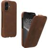 kalibri Custodia a Flip Ultra Slim Custodia compatibile con Apple iPhone 17 - Pelle Custodia protettiva Case in marrone
