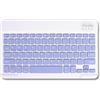 Fogcays Tastiera Bluetooth, ultra-sottile, wireless, portatile, silenziosa, layout inglese, batteria ricaricabile integrata, universale, compatibile con iPad, Mac, iOS, Android e Windows (viola)