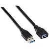 AISENS A105 - 0042 - Cavo prolunga USB 3, 2 m, Adatto per Cover Esterna/Gioco di Console/Fotocamere digitali/Webcam/stampanti/Mouse, Colore: Nero