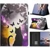 LSPCASA Custodia per Lenovo Idea Tab 11 Pollici 2025 TB-336ZU TB-336FU Folio Flip Cover in Pelle PU Protettiva Con Funzione Stand Porta Carte per Lenovo Idea Tab 11 Ombra di gatto