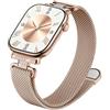 Fullmosa Cinturino Milanese per Apple Watch 40mm 42mm Serie 12 11,Oro Rosa | Chiusura Magnetico Regolabile Diamante Sottile Elegante Cinturini Acciaio da Donna per iWatch SE3/2 Serie 10 9 8 7 6 5 4 41mm