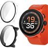 KUSINHOKA Cover per SUUNTO RUN, [2 Pezzi] Custodia Protezione con Vetro Temperato, Schermo Protettiva Ultra Sottile HD Clear PC Rigida Cover, Nero + Trasparente