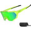 X-TIGER Occhiali da Ciclismo, Occhiali Sportivi con Protezione UV400 | Montatura TR90 robusta con cordino montabile & ganci per orecchie, occhiali da sole per bici/corsa/auto/pesca/golf