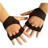 GALPADA Guanti da Allenamento Antiscivolo Mezzo Dito in Neoprene Silicone | Imbottiti, Protezione del Palmo e Polsiera, Nero, per Uomo e Donna, Presa Stabile