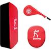 Kiuiom Colpitori Taekwondo,Guanti da Passata da Boxe,Cuscinetti Calci Arti Marziali,Kick Pad Taekwondo Set,Cuscinetti Boxe Pelle per MMA,Kickboxing,Karate,Muay Thai,MMA,Wushu eec,Rosso