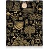 Doodlream Gold Sketch Wonderland Fairy Tale Book Sleeve, 27 x 22 cm (10,6 x 8,7 pollici) protezione per lettere imbottita con bottoni, lavabile Magic Forest Cottage, regalo per amanti dei libri