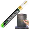 Generico Pennarello Dorato Lapidi, 3MM Pennarello Impermeabile Lapidi Colore Oro, Vernice Dorata Lapidis Pennarelli Indelebili per Esterni, Pennarelli Base Colori Olio Tombstone Resistenti Raggi UV