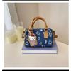 Sanrio Borsa a tracolla Hello Kitty Denim Mini Boston 2 vie modello all over charm blu