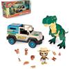 ACTION HEROES Dino Explorer 4 X 4, Jeep con ruote larghe, personaggio e dinosauro T-REX, per bambini e bambine dai 4 anni, Famosa ACN10010