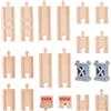 OLYCRAFT 20pz Binario Ferroviario In Legno Espansione Binari di Intersezione Piloni di Ponti Grigi Binari Dritti e Arresto Compatibili con La Maggior Parte Dei Treni Ferroviari per Attività Tavolo