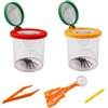 OVAS HOO Lente di ingrandimento per bambini, 2 pezzi, vetro di ingrandimento per bambini, per insetti 3 e 6 scomparti, con 5 attrezzi per la cattura degli insetti, vetro per insetti con lente d'ingrandimento
