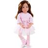 Götz 1366015 Happy Kidz Sophie va al balletto bambola - bambola in piedi multisnodabile alta 50 cm, capelli castani, occhi castani - set da 9 pezzi