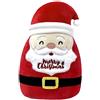 POPOYU Babbo Natale - Cuscino in peluche con barba corta di Babbo Natale, simpatico peluche in morbido cotone, per bambini, ragazze, ragazzi, regalo di compleanno per Natale