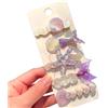 KARLOR Set di 5 fermagli per capelli a forma di sirena, a tema oceano, con conchiglie, stelle marine e coda di sirena, forcine per capelli con perle scintillanti per ragazze e donne (viola)