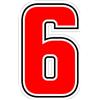 4R Quattroerre.it Quattroerre 13346 Numero SIC 6, Rosso, H 6.3 cm