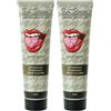Dr. Bauer's Smile of Love Dentifricio Black Night, 2 x 90 ml | Carbone attivo e sfere di cellulosa contro lo scolorimento, menta, con papaina e bromelina, senza fluoruro
