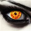 DESIGNLENSES, Lenti a contatto giornaliere colorate giallo fuoco per costume di Halloween da zombie senza gradazione 1 paio (2 pezzi) vampiro twilight cosplay (Yellow Fire, 14.00, 0.00, Diottria)