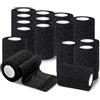 DEPAR 16 Rotoli di Benda Elastica Autoadesiva, Tape Sportivo 7,5 cmx 4,5 m, Benda Elastica Coesiva, Bende di Primo Soccorso per Dita, Polsi, Caviglie, Utilizzabili per Persone o Piccoli Animali, Nero