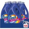 Dash Detersivo Liquido Lavatrice, 105 Lavaggi (21x5), Salva Colore, Mantiene Vivaci I Colori, Efficace A Freddo E In Cicli Brevi