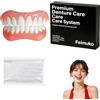 LAKVIL Dentiera Finta Naturale, Kit per Dentiera Completa Superiore e Inferiore, Riparazione Temporanea Denti per Uomini e Donne, Protesi Dentale, con 50 g di Gel per la Dentizione（C）