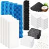 Hedday Filtro di ricambio compatibile con Fluval 406/407 - 37 pezzi parti filtranti per acquari con schiuma biologica, tamponi lucidanti e supporti adsorbenti multifunzione per acqua dolce e salata