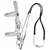 Fenteer Briglie per Cavallo Set Testiera Morso Redini con Imbottitura Antiscivolo Regolabile in PVC con Reggia Resistente Adatto per Maneggio Sessioni di, Array, Bianco