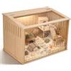 BORDRISE Gabbia in legno per criceti 80x40x40cm con finestra di osservazione | Grande gabbia per roditori con coperchio incernierato Gabbia topi Recinto per piccoli animali, criceti nani, topi e criceti