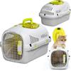 PELUVIO Safy Trasportino Rigido per Cani e Gatti fino a 5 kg | Per Auto, Ventilato, Apertura Superiore, Maniglia, Porta in Metallo con Doppia Sicura, Ciotola Inclusa, Facile da Pulire