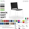 SEIPO SNACK EASOFT SN0032B Sedia a slitta in acciaio Telaio bianco Sedile imbottito e schienale polipropene SEIPO TESSUTO V