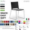 SEIPO SNACK EASY SOFT SN0032G Sedia a slitta in acciaio Telaio grigio Sedile imbottito e schienale polipropene SEIPO TESSUTO V