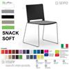SEIPO SNACK EASY SOFT SN0032G Sedia a slitta in acciaio Telaio grigio Sedile imbottito e schienale polipropene SEIPO ECOPELLE D2