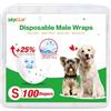 SkyLion Pannolini per cani maschili usa e getta, super assorbenti, 100 pezzi, a prova di perdite, ultra asciutti e traspiranti, taglia S