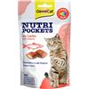 GimCat Nutri Pockets con salmone - Snack croccante per gatti con ripieno cremoso e ingredienti funzionali - 1 busta (1 x 60 g)