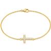 Handmade Piccolo pavé croce bracciale, delicato oro croce bracciale, personalizzato cristiano gioiello, cresima battesimo Natale per lei