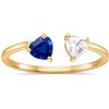 Handmade Cuore anello con pietra portafortuna, 1 2 3 delicato da sovrapporre multiplo gemma Natale per lei