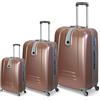Or&My Set di Valigie da Viaggio Rigide ABS con 4 Ruote Piroettanti 360° - 3 Pezzi: Trolley 55 cm Bagaglio a Mano 40L + Media 75L + Grande 110L - Set Trolley Cabina e Stiva Leggeri Mod:188 (Champagne)