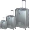 Or&My Set di Valigie da Viaggio Rigide ABS con 4 Ruote Piroettanti 360° - 3 Pezzi: Trolley 55 cm Bagaglio a Mano 40L + Media 75L + Grande 110L - Set Trolley Cabina e Stiva Legger Mod:188 (Argento)