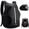 HYC00 Zaino Moto Impermeabile Uomo Donna, Riflettente Zaino per Casco Moto | Leggero Zaino Porta Casco da Moto Zaini da Viaggio Zainetto da Ciclismo Grand Zaini da Hiking per Outdoor Campeggio,D-Nero