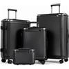 Tavoxda Valigia da viaggio, bagaglio a mano, valigia rigida, set di valigie, Nero , Classico