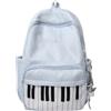 Generic Zaino casual 43x30x14cm grande capacità stampa pianoforte borse scuola, Blu, Refer to description, Unisex