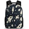 TPISLI Zaino Space Rocket Dog Classe 1-3 per Ragazzi Ragazze Cartella Scolastica Planets 6-11 Anni Daypack, Resistente Leggero Schienale Imbottito Tempo Libero