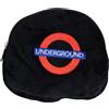 GWCC Portamonete in peluche della metropolitana di Londra, con ricamo della metropolitana sul davanti, con scritta Back Mind The Gap Emnroidery, colore nero corvino, Nero , Size Height 10CM, Width 2CM