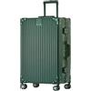 HotWay Valigia senza cerniera con telaio in alluminio, Verde, Carry on 50,8 | Bagagli a mano, guscio rigido in PC, telaio in alluminio, senza cerniera, 8 ruote girevoli, serrature TSA, per viaggi