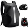 HYC00 Zaino Moto Impermeabile Uomo Donna, Riflettente Zaino per Casco Moto | Leggero Zaino Porta Casco da Moto Zaini da Viaggio Zainetto da Ciclismo Grand Zaini da Hiking per Outdoor Campeggio,E-Nero