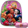 FEI FAN SET: Zaino Asilo 3D 31Cm + Bustina Bauletto - Disponibili Con Diversi Personaggi Dei Cartoni Animati (PRINCESS)
